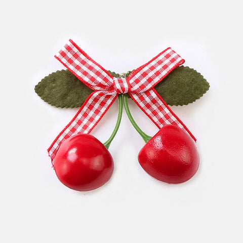 Female Baby Children Hair Accessories Three-dimensional Cherry Jewelry Hairpin Bow Princess Cute Head Flower Hair Clip Barrettes