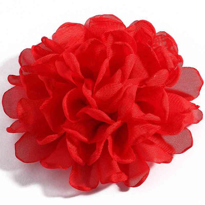 1PC 4" 20colors Newborn Burned Edge Chiffon Hair Flowers Clips For Hair Accessories Artificial Fabric Flowers For Headband