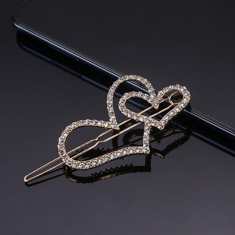 UNTAMED Rhinestones Geometric Hairpin Hairclips Women Heart Flower Barrette Frog Clips Girls Hair Pins Hair Accessory