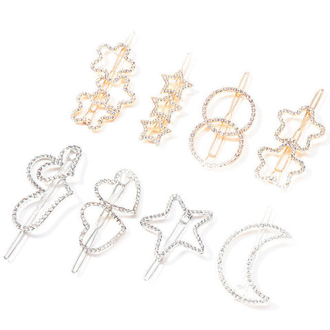 UNTAMED Rhinestones Geometric Hairpin Hairclips Women Heart Flower Barrette Frog Clips Girls Hair Pins Hair Accessory