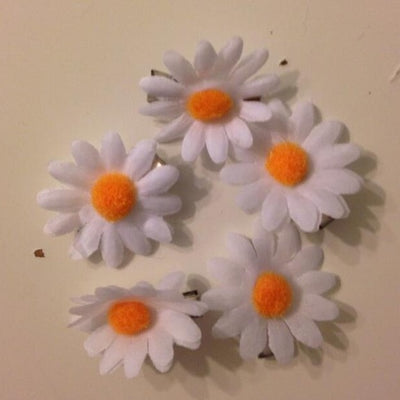 Girls White Daisy Flower Fabric Hair Clip Wedding Bridal hair accessories Women hair pin beach holiday hair jewelry