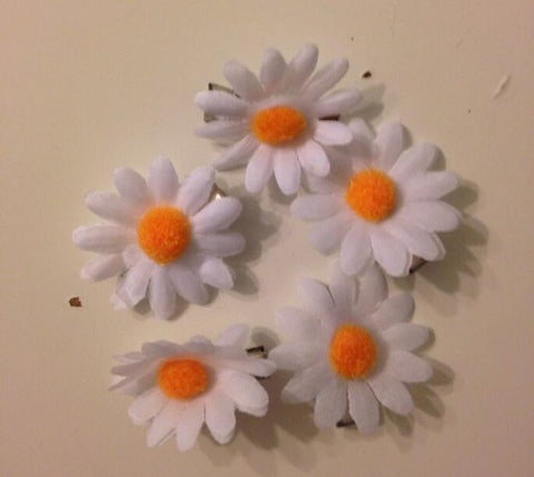 Girls White Daisy Flower Fabric Hair Clip Wedding Bridal hair accessories Women hair pin beach holiday hair jewelry