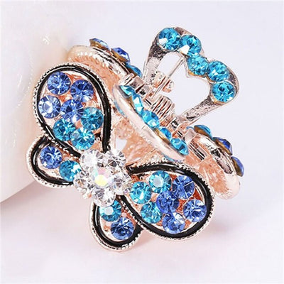 1PC Rhinestone Flower Hairpins Women Hair Clips Openwork Elegant Flowers Elegant Crystal Twist Round Barrette Hair Accessories