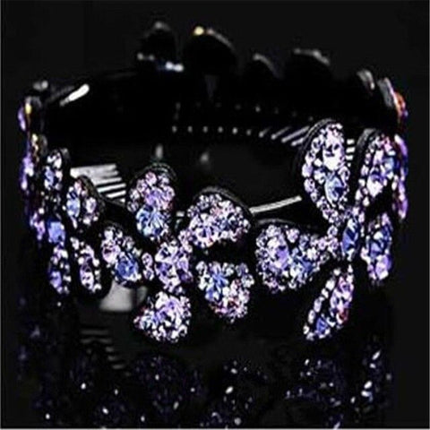 1PC Rhinestone Flower Hairpins Women Hair Clips Openwork Elegant Flowers Elegant Crystal Twist Round Barrette Hair Accessories