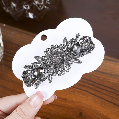 Levao Retro Women Hairpins Shiny Rhinestone Flower Hair Clips Barrettes for Lady Elegant Crystal Duck Clip Hair Pins Jewelry