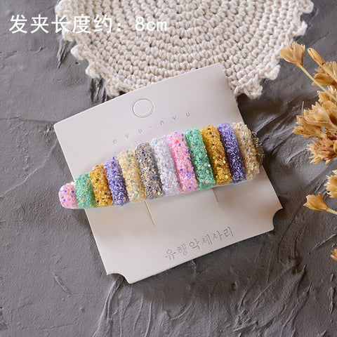 New Rainbow Sequin BB Clip Crown Flower Hairpins Children Girls Kids Hair Clips Pin Barrettes Accessories Hair Ornament Hairclip