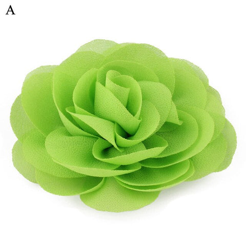 1PC Kids Girls Soft Big Rose Flower Chiffon Hair Clips Multi-Color Party Festival Hair Accessories Sweet Cute Hairpins Barrettes