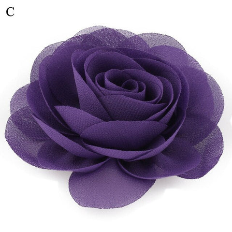 1PC Kids Girls Soft Big Rose Flower Chiffon Hair Clips Multi-Color Party Festival Hair Accessories Sweet Cute Hairpins Barrettes