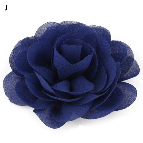 1PC Kids Girls Soft Big Rose Flower Chiffon Hair Clips Multi-Color Party Festival Hair Accessories Sweet Cute Hairpins Barrettes