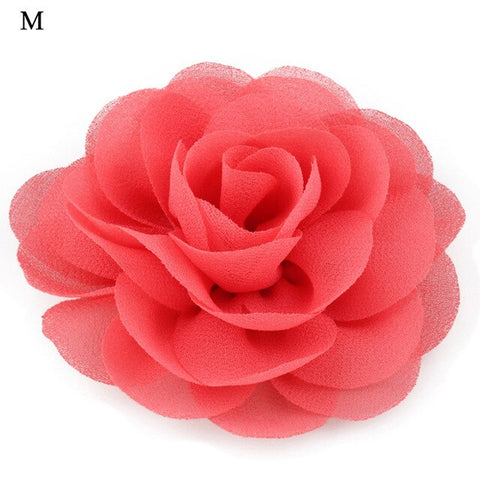 1PC Kids Girls Soft Big Rose Flower Chiffon Hair Clips Multi-Color Party Festival Hair Accessories Sweet Cute Hairpins Barrettes