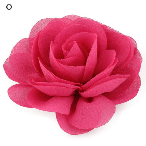 1PC Kids Girls Soft Big Rose Flower Chiffon Hair Clips Multi-Color Party Festival Hair Accessories Sweet Cute Hairpins Barrettes