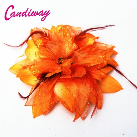New Arrival Orange Hair Ornaments Headwear Flower Women Fashion Hairpins Hair Clip For Girls Hair Headdress Accessories 1pc