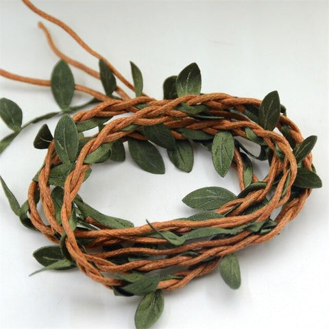 1m Vine Leaves Artificial Green Flower Rattan For  Wedding Party Decoration Foliage DIY Home Garland Headband Hair Accessories