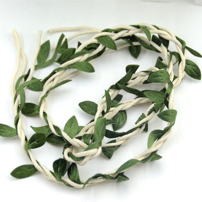 1m Vine Leaves Artificial Green Flower Rattan For  Wedding Party Decoration Foliage DIY Home Garland Headband Hair Accessories