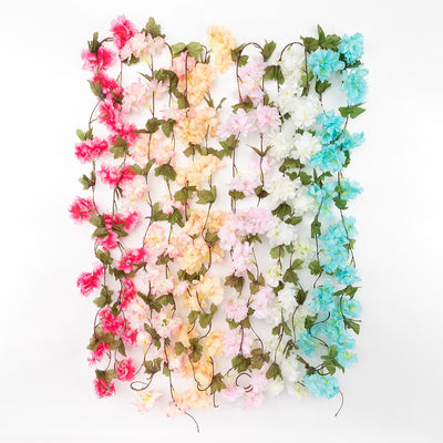 230cm Artificial Cherry Blossoms Flower Vines Silk Arch Supplies Party Supplies Garland Cherry Flower Rattan Wedding home Decor