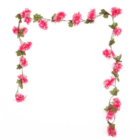 230cm Artificial Cherry Blossoms Flower Vines Silk Arch Supplies Party Supplies Garland Cherry Flower Rattan Wedding home Decor