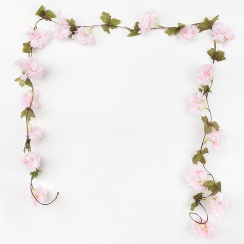 230cm Artificial Cherry Blossoms Flower Vines Silk Arch Supplies Party Supplies Garland Cherry Flower Rattan Wedding home Decor