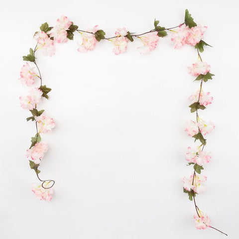 230cm Artificial Cherry Blossoms Flower Vines Silk Arch Supplies Party Supplies Garland Cherry Flower Rattan Wedding home Decor