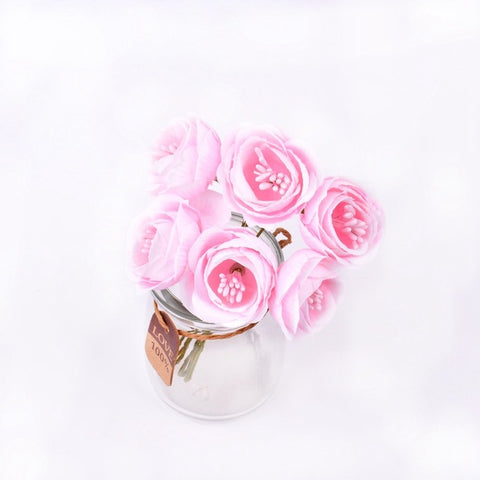 6pcs New Artificial flower stamens rose bouquet wedding home Christmas decoration flower scrapbooking DIY garland gift box