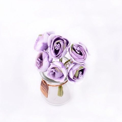 6pcs New Artificial flower stamens rose bouquet wedding home Christmas decoration flower scrapbooking DIY garland gift box