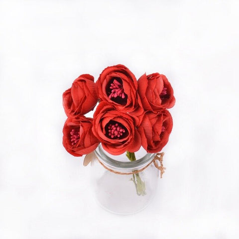 6pcs New Artificial flower stamens rose bouquet wedding home Christmas decoration flower scrapbooking DIY garland gift box