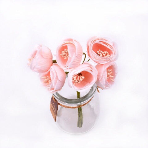 6pcs New Artificial flower stamens rose bouquet wedding home Christmas decoration flower scrapbooking DIY garland gift box