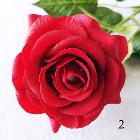 1Pcs Artificial Flower Silk Blooming Roses For Wedding Car Decoration DIY Garland material Simulation Rose Flower Fake Flower