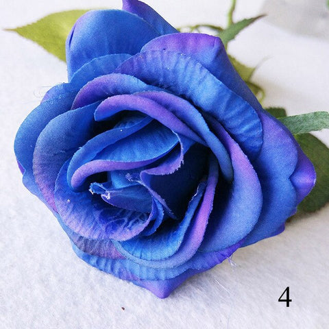 1Pcs Artificial Flower Silk Blooming Roses For Wedding Car Decoration DIY Garland material Simulation Rose Flower Fake Flower