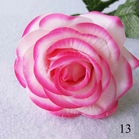 1Pcs Artificial Flower Silk Blooming Roses For Wedding Car Decoration DIY Garland material Simulation Rose Flower Fake Flower