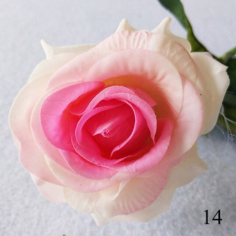 1Pcs Artificial Flower Silk Blooming Roses For Wedding Car Decoration DIY Garland material Simulation Rose Flower Fake Flower