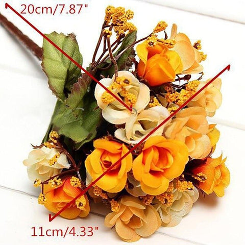 1Pcs Artificial Flower Silk Blooming Roses For Wedding Car Decoration DIY Garland material Simulation Rose Flower Fake Flower