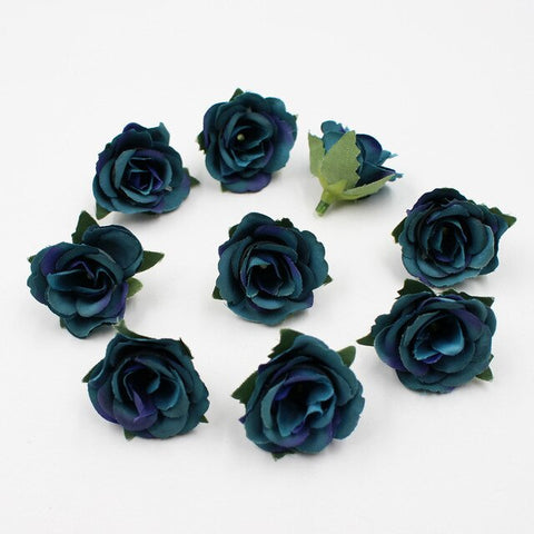 20pcs/lot 3.5cm mini silk rose head artificial flowers wedding home decoration DIY garlands scrapbook craft flowers