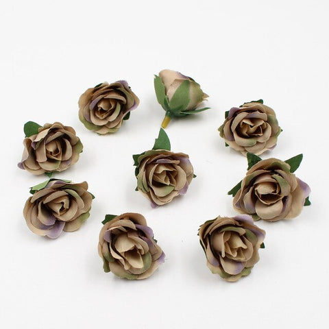 20pcs/lot 3.5cm mini silk rose head artificial flowers wedding home decoration DIY garlands scrapbook craft flowers