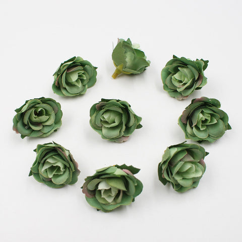 20pcs/lot 3.5cm mini silk rose head artificial flowers wedding home decoration DIY garlands scrapbook craft flowers