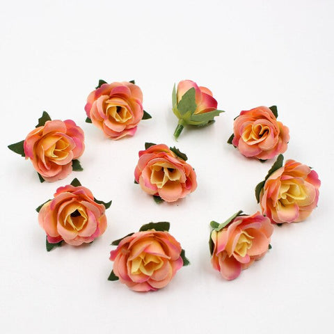 20pcs/lot 3.5cm mini silk rose head artificial flowers wedding home decoration DIY garlands scrapbook craft flowers