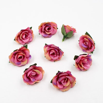 20pcs/lot 3.5cm mini silk rose head artificial flowers wedding home decoration DIY garlands scrapbook craft flowers