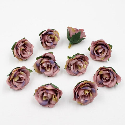 20pcs/lot 3.5cm mini silk rose head artificial flowers wedding home decoration DIY garlands scrapbook craft flowers