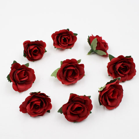 20pcs/lot 3.5cm mini silk rose head artificial flowers wedding home decoration DIY garlands scrapbook craft flowers