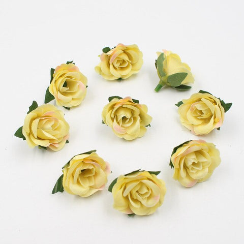 20pcs/lot 3.5cm mini silk rose head artificial flowers wedding home decoration DIY garlands scrapbook craft flowers