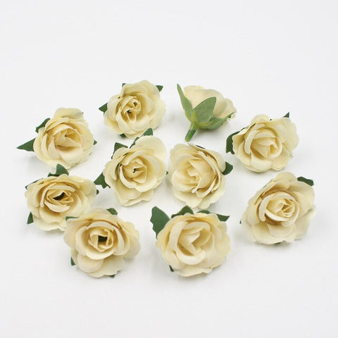 20pcs/lot 3.5cm mini silk rose head artificial flowers wedding home decoration DIY garlands scrapbook craft flowers