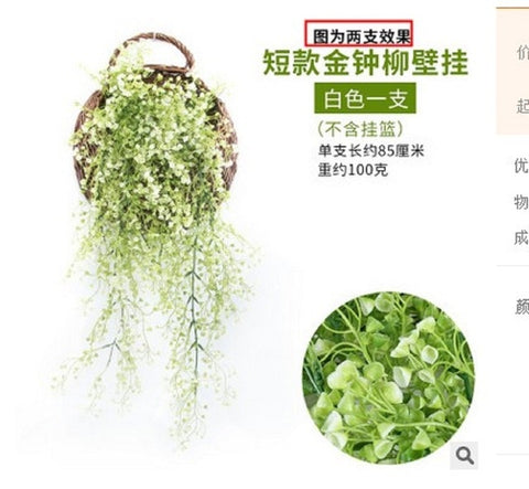 Popular Artificial Hanging Ivy Garland Plants Vine Fake Foliage Plastic Exquisite Flower Leaf Wisteria Home Garden Wedding Decor