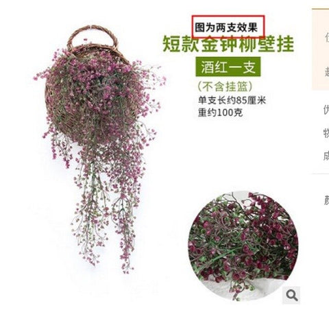 Popular Artificial Hanging Ivy Garland Plants Vine Fake Foliage Plastic Exquisite Flower Leaf Wisteria Home Garden Wedding Decor