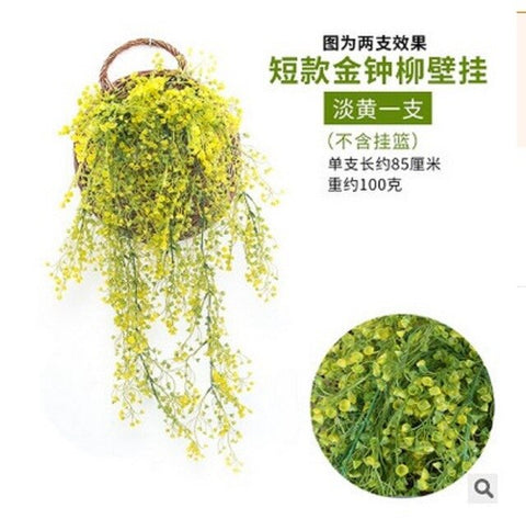 Popular Artificial Hanging Ivy Garland Plants Vine Fake Foliage Plastic Exquisite Flower Leaf Wisteria Home Garden Wedding Decor