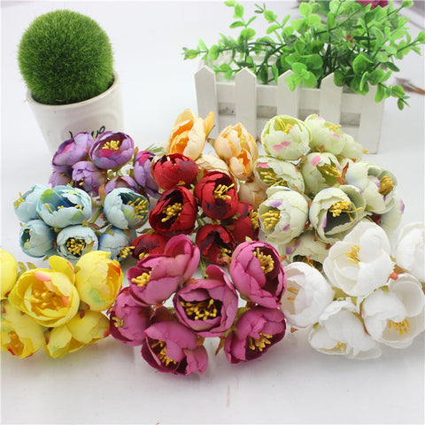 Fake Handmade Bouquet Garland Wedding Bouquet Hair Decoration Material Decoration Accessories for Flowers 6 pcs