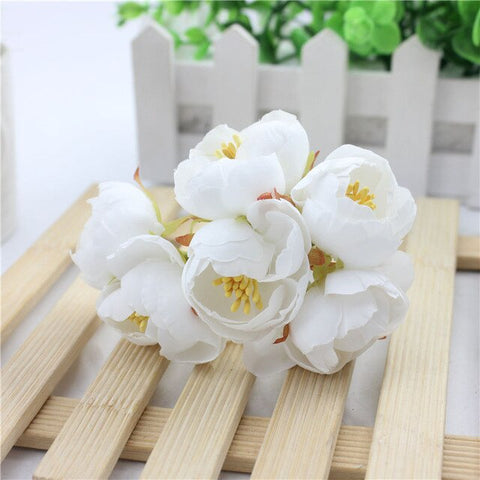 Fake Handmade Bouquet Garland Wedding Bouquet Hair Decoration Material Decoration Accessories for Flowers 6 pcs