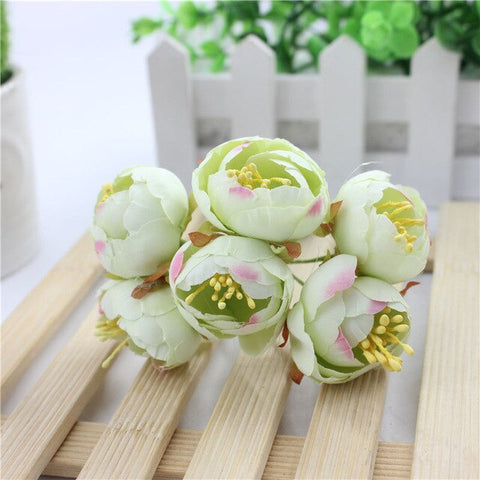 Fake Handmade Bouquet Garland Wedding Bouquet Hair Decoration Material Decoration Accessories for Flowers 6 pcs