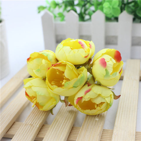 Fake Handmade Bouquet Garland Wedding Bouquet Hair Decoration Material Decoration Accessories for Flowers 6 pcs