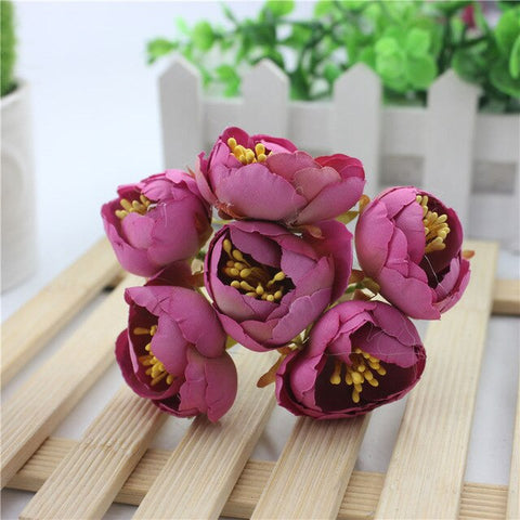 Fake Handmade Bouquet Garland Wedding Bouquet Hair Decoration Material Decoration Accessories for Flowers 6 pcs