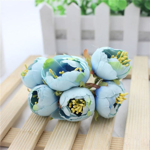 Fake Handmade Bouquet Garland Wedding Bouquet Hair Decoration Material Decoration Accessories for Flowers 6 pcs