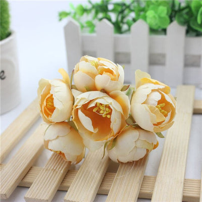 Fake Handmade Bouquet Garland Wedding Bouquet Hair Decoration Material Decoration Accessories for Flowers 6 pcs